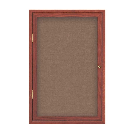 Single Door Enclosed Radius EZ Tack Board,24x36,White/White
